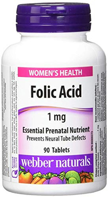 WEBBER NATURALS Folic Acid 1mg 90 Tablets