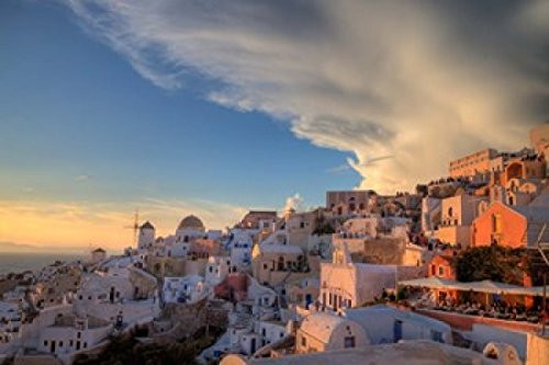 Posterazzi Greece Santorini Oia Colorful Buildings Poster Print by Darrell Gulin 17 x 11