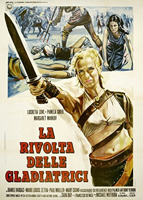 Posterazzi The Arena Aka La Rivolta Delle Gladiatrici Italian Center Lucretia Love 1974 Movie Masterprint Poster Print 11 x 17