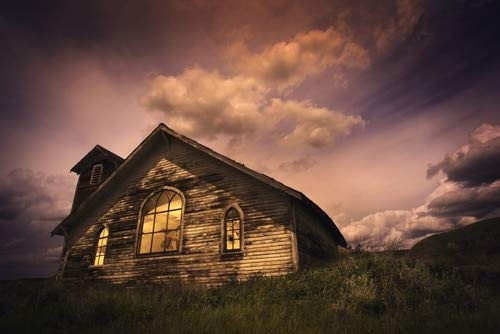 Posterazzi An Isolated Rural Building Poster Print 17 x 11