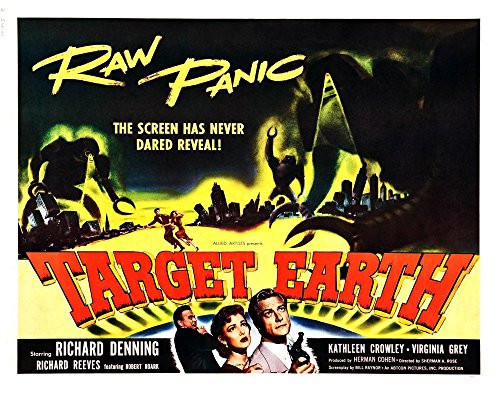 Posterazzi Target Earth Center Kathleen Crowley Bottom Right Richard Denning 1954_ Movie Masterprint Poster Print 14 x 11