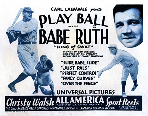 Posterazzi EVCMCDPLBAEC001H Play Ball Babe Ruth 1920 Movie Poster Masterprint 14 x 11 Posterazzi EVCMCDPLBAEC001H Play Ball Babe Ruth 1920 Movie Poster Masterprint 14 x 11