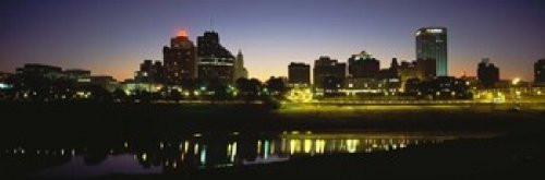 Posterazzi Buildings At The Waterfront Lit Up At Dawn Memphis Tennessee USA Poster Print 18 x 6