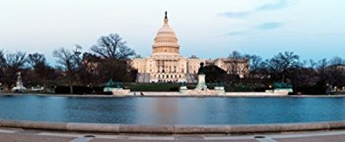 Posterazzi Government dusk Capitol Building National Mall Washington DC USA Poster Print 15 x 6