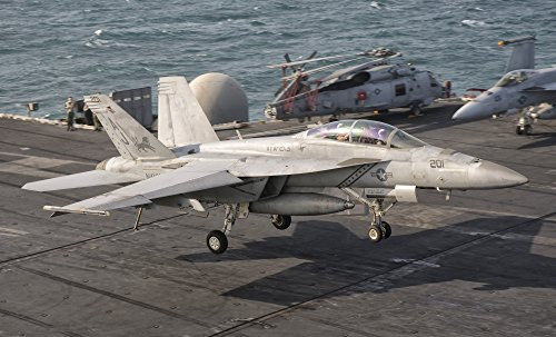 Posterazzi Persian Gulf October 31 2011-An FA-18F Super Hornet succesfully returns from a mission aboard USS George H_W_ Bush Poster Print 18 x 10