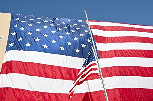 Posterazzi The American flag hangs over a headquarters building in Afghanistan Poster Print 17 x 11