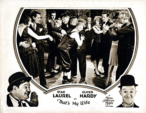 Posterazzi ThatS My Wife Lobbycard Stan Laurel Left Oliver Hardy Back Center 1929 Movie Masterprint Poster Print 14 x 11