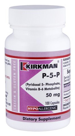 P-5-P Pyridoxal 5-Phosphate Vitamin B-6 Metabolite 50 mg - Hypoallergenic 100ct
