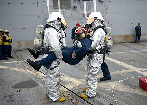 Posterazzi April 22 2013-Sailors simulate rescuing a pilot during a crash and salvage drill aboard the guided-missile destroyer USS William P_ Lawrence DDG-110_ Poster Print 16 x 11
