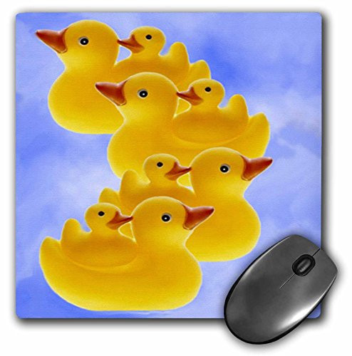 3dRose LLC 8 x 8 x 0_25 Inches Mouse Pad Toy Duck on Blue mp-835-1