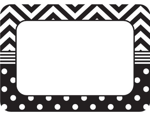 Teacher Created Resources 5548 Black and White Chevron and Dots Name Tags
