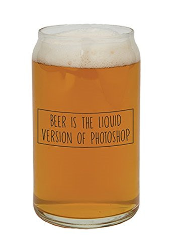 Barstool Philosopher Beer is Liquid Can Shaped Glass 16 Ounce