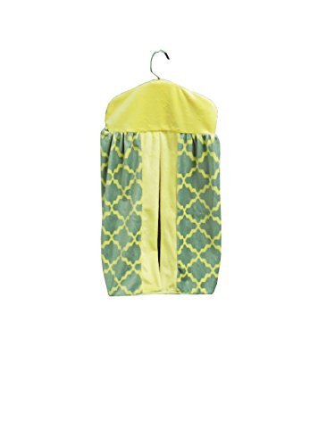 Baby Doll Bedding Lattice Minky Diaper Stacker, Grey/Yellow