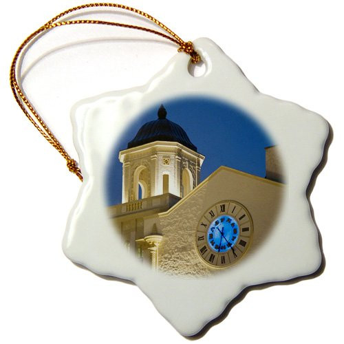 3dRose orn-89063-1 Florida West Palm Beach City Center Mall-Us10 Bth0002-Brenda Tharp-Snowflake Ornament 3-Inch Porcelain