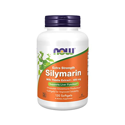 NOW Supplements Silymarin Milk Thistle Extract Extra Strength 450 mg 120 Softgels