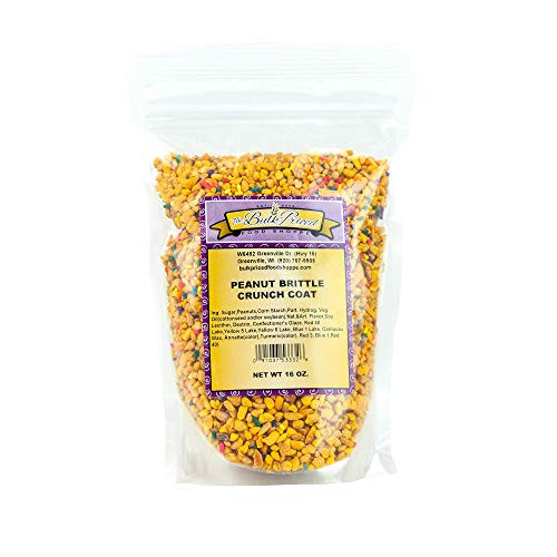 Peanut Brittle Crunch Coat Ice Cream Topping 1 lb_ Resealable Zip Lock Stand Up Bag