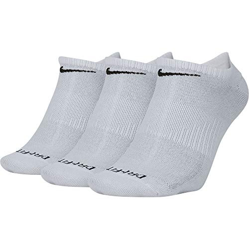 Nike Everyday Plus Lightweight No Show Socks 3 Pairs - SX6892 WhiteBlack Large