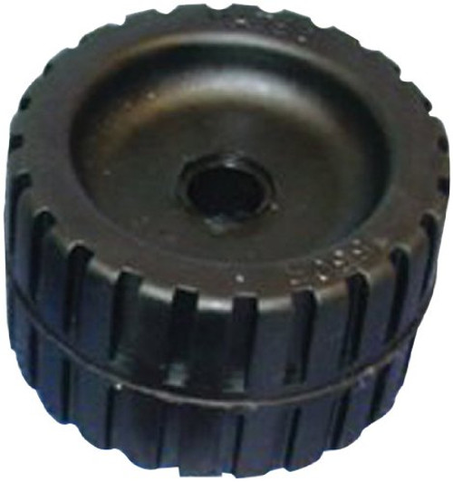 C_H_ Yates 530R-6P Black Rubber Ribbed Roller - 3 in_ x 0_75 in_