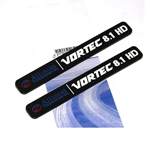 Yoaoo 2x OEM Allison Transmission 8_1Hd Emblem 8_1L Vortec Badge 3D for 2500Hd 3500Hd Gmc Silverado Sierra Black White