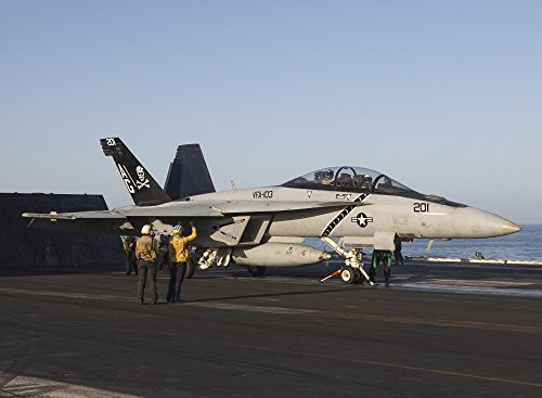 Posterazzi October 2 2012-An FA-18F Super Hornet of VFA-103 Jolly Rogers during flight operations on the USS Dwight D Poster Print 16 x 12