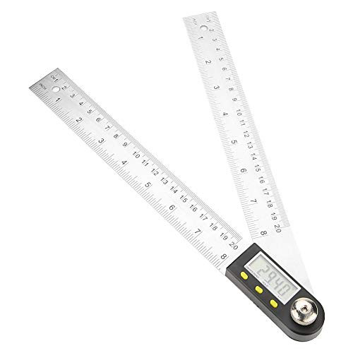 VIFER Protractor Ruler 0-200mm Stainless Steel Electronic Protractor Digital Goniometer Angle Finder Miter Gauge Ruler