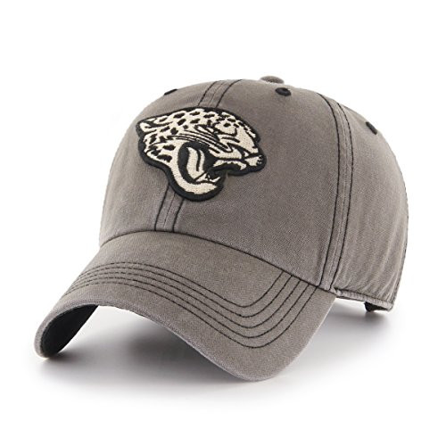 OTS NFL Jacksonville Jaguars Mens Deck Hand Challenger Adjustable Hat Charcoal One Size