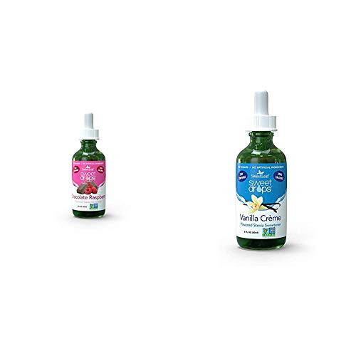 SweetLeaf Sweet Drops Liquid Stevia Sweetener Chocolate Raspberry 2 Fl_ Oz Pack of 1   Sweet Drops Liquid Stevia Sweetener Vanilla Creme 2 Ounce