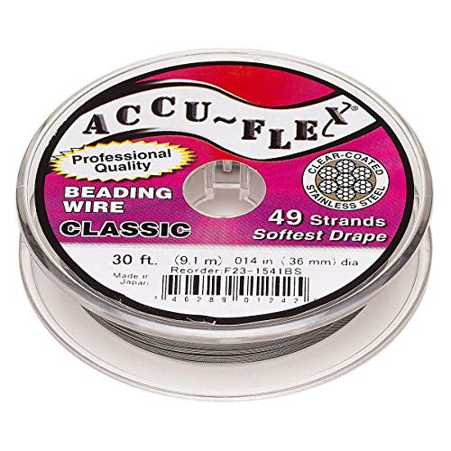 ACCU-Flex Beading Wire - Clear Classic - 49 Strand - 0_014-inch Diameter - 30 Feet - Professional Quality