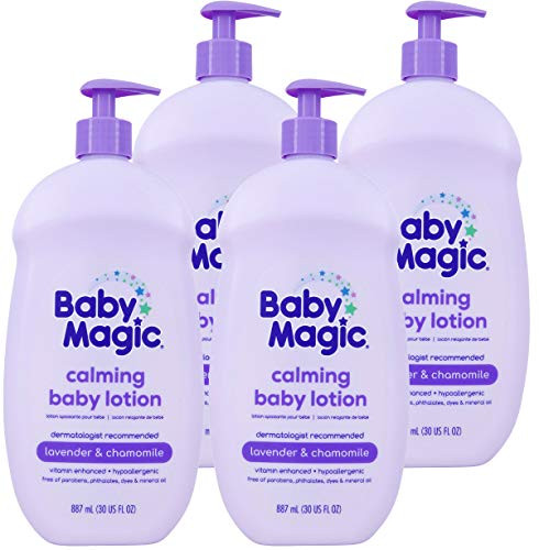 Baby Magic Calming Baby Lotion  30oz Pack of 4  Lavender   Chamomile  Free of Parabens Phthalates Sulfates and Dyes