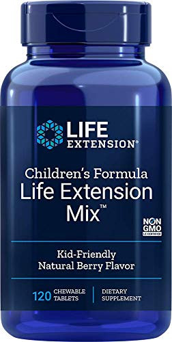 Life Extension Childrens Formula Mix 120 Chewable Tablets Natural Berry Flavor