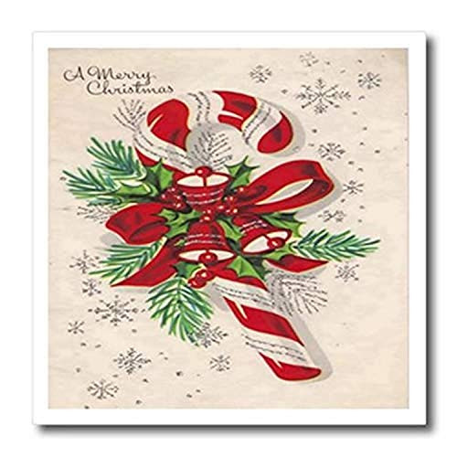 3D Rose A Vintage Merry Christmas Candy Cane Iron On Heat Transfer 10 x 10 White 3D Rose A Vintage Merry Christmas Candy Cane Iron On Heat Transfer 10 x 10 White