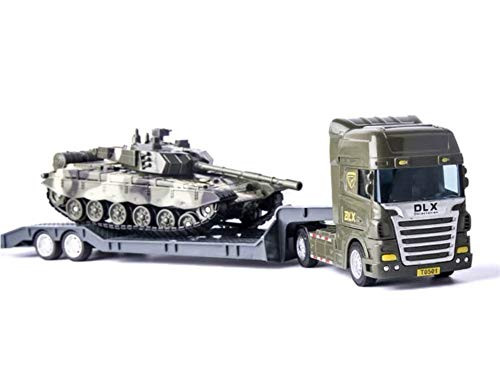 ZUKULIFE Military Vehicles and Army Battle Site Set with Storage Container 6 Vehicles Scout Tower Missile Truck Tank Flatbed Truck with Tank