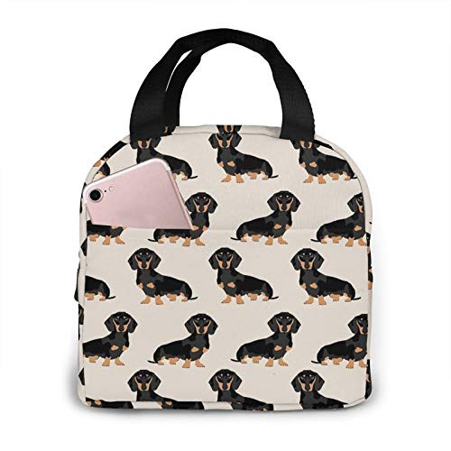 Doxie Dachshund Weiner Dog Lunch Bag For Women Insulated Lunch Box Reusable Cooler Tote Bag For Work Picnic Travel