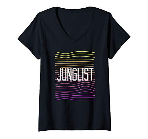 Womens Junglist DnB Music Liquid Junglist EDM Drum And Bass V-Neck T-Shirt
