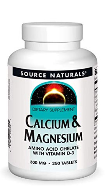 Source Naturals Calcium Magnesium Dietary Supplement - Amino Acid Chelate with Vitamin D-3 - 250 Tablets Source Naturals Calcium Magnesium Dietary Supplement - Amino Acid Chelate with Vitamin D-3 - 250 Tablets