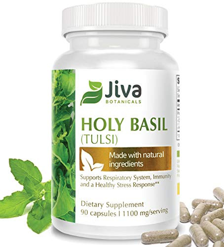 Holy Basil Capsules  Immune Support Stress Support Heart Health_ Advanced Tulsi Holy Basil Extract Formula  by Jiva Botanicals 90 Capsules