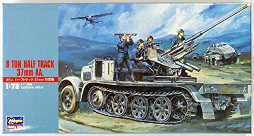 Hasegawa 172 Scale 8 Ton Half Track 37mm AA - Plastic Model Building Set  31118