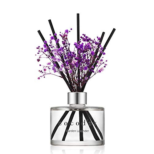 Cocodor Preserved Real Flower Reed DiffuserGarden Lavender  6_7oz200ml  1 PackReed Diffuser Set Oil Diffuser   Reed Diffuser Sticks Home Decor   Office
