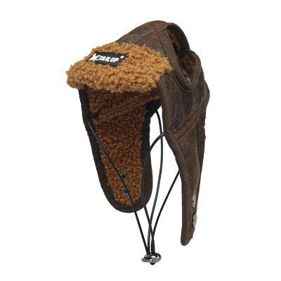leconpet Dog Aviator Hat Dog Winter Pilot Hat with Ear Flaps for Cold Weather XXL Coffee