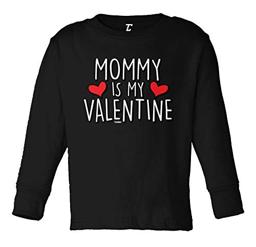 Tcombo Mommy is My Valentine - Cute Cupid Long Sleeve Toddler Cotton Jersey Shirt Black 3T Tcombo Mommy is My Valentine - Cute Cupid Long Sleeve Toddler Cotton Jersey Shirt Black 3T