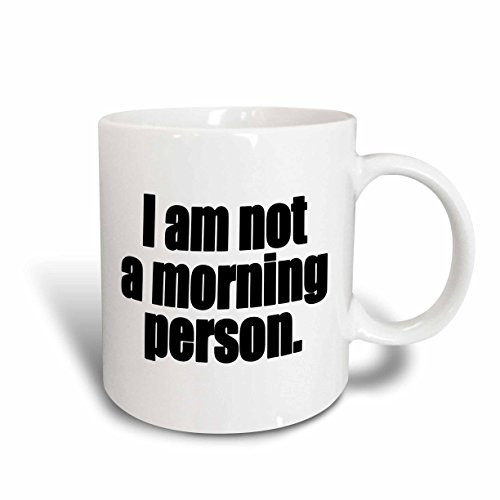 3dRose mug_171896_5 I am not a morning person, Black - Two Tone Red Mug, 11oz