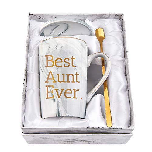 Best Aunt Ever Mug Aunt Gifts from Niece and Nephew Mothers Day Gifts for Aunt Funny Birthday Gifts for Aunt from Niece Aunt Marble Coffee Cup 14 Oz Gray with Gift Box Best Aunt Ever Mug Aunt Gifts from Niece and Nephew Mothers Day Gifts for Aunt Funny Birthday Gifts for Aunt from Niece Aunt Marble Coffee Cup 14 Oz Gray with Gift Box