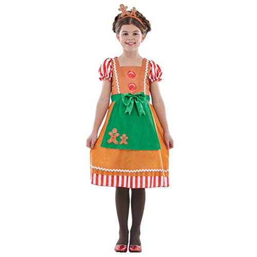 fun shack Kids Gingerbread Man Costume Childrens Christmas Party Dress Xmas Outfit - Large