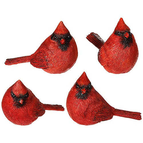 The Bridge Collection Resin Cardinal Figurines Set of 4 Assorted