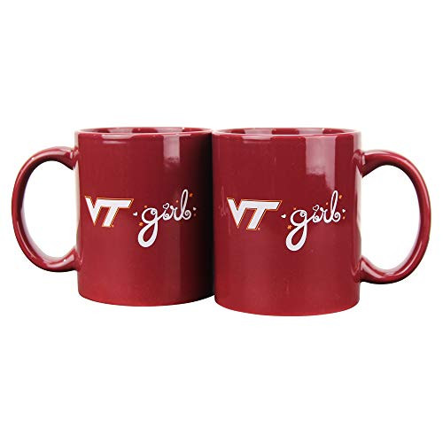 Boelter NCAA Collegiate Girl Team Logo Ceramic Coffee Mug 2 Pack Virginia Tech Hokies