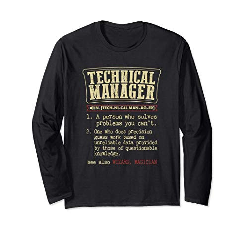 Tech Manager Gift Funny Dictionary Definition Long Sleeve T-Shirt