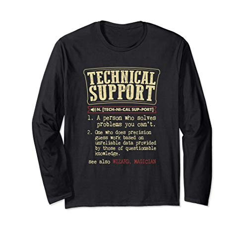 Tech Support Gift Funny Dictionary Definition Long Sleeve T-Shirt