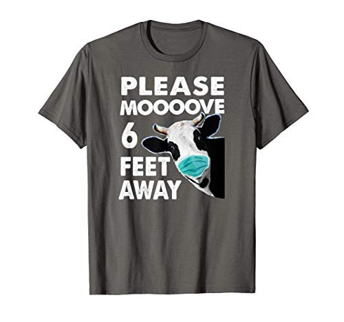 Funny Cow Social Distancing 6 Feet Away for Quarantine Gift T-Shirt
