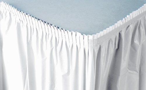 Creative Converting Plastic Table Skirt, 21.5-Feet, White