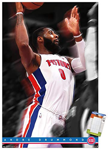 Trends International NBA Detroit Pistons - Andre Drummond 18 Wall Poster 14_725 x 22_375 Premium Poster   Mount Bundle